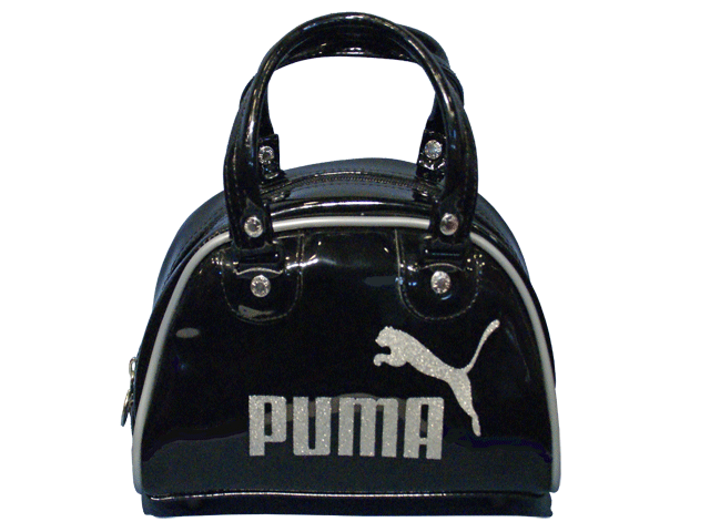 プーマ☆エナメル ミニボストン【puma】フリッターミニグリップ[ブラック/シルバーフリッター]　(PB8078-2091)