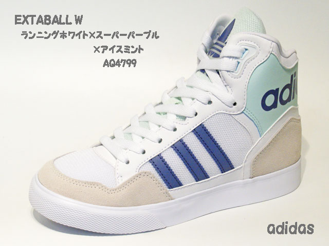 アディダス☆ウィメンズスニーカー【adidas】エクスタボール (EXTABALL) W / ホワイト×パープル×ミント / AQ4799