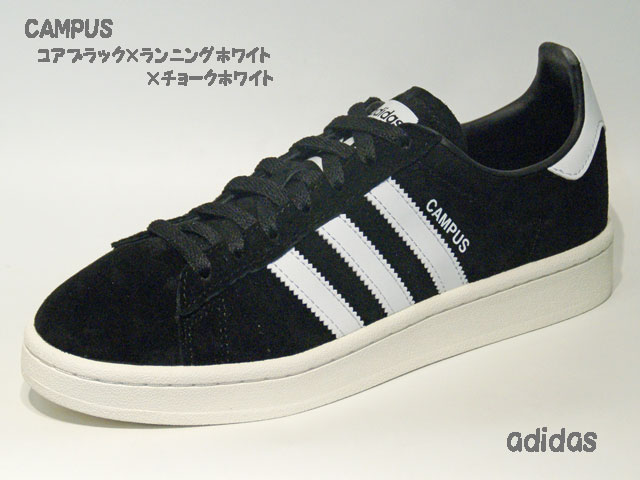 アディダス☆スニーカー【adidas】キャンパス (CAMPUS) / コアブラック×ランニングホワイト×チョークホワイト / BZ0084