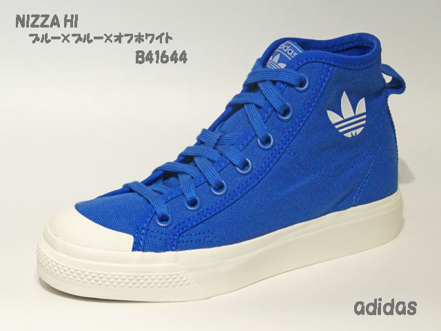 アディダス☆スニーカー【adidas】ニッツァ ハイ (NIZZA HI) / ブルー×ブルー×オフホワイト / B41644