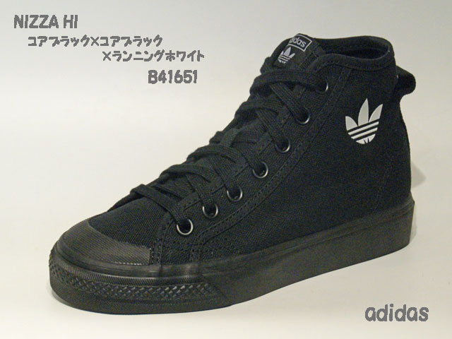 アディダス☆スニーカー【adidas】ニッツァ ハイ (NIZZA HI) / コアブラック×コアブラック×ランニングホワイト / B41651