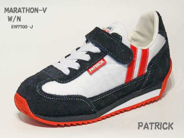 パトリック☆ジュニアスニーカー【PATRICK】マラソン Ｖ (MARATHON-V） / W/N (ホワイト×ネイビー) / EN7700-J